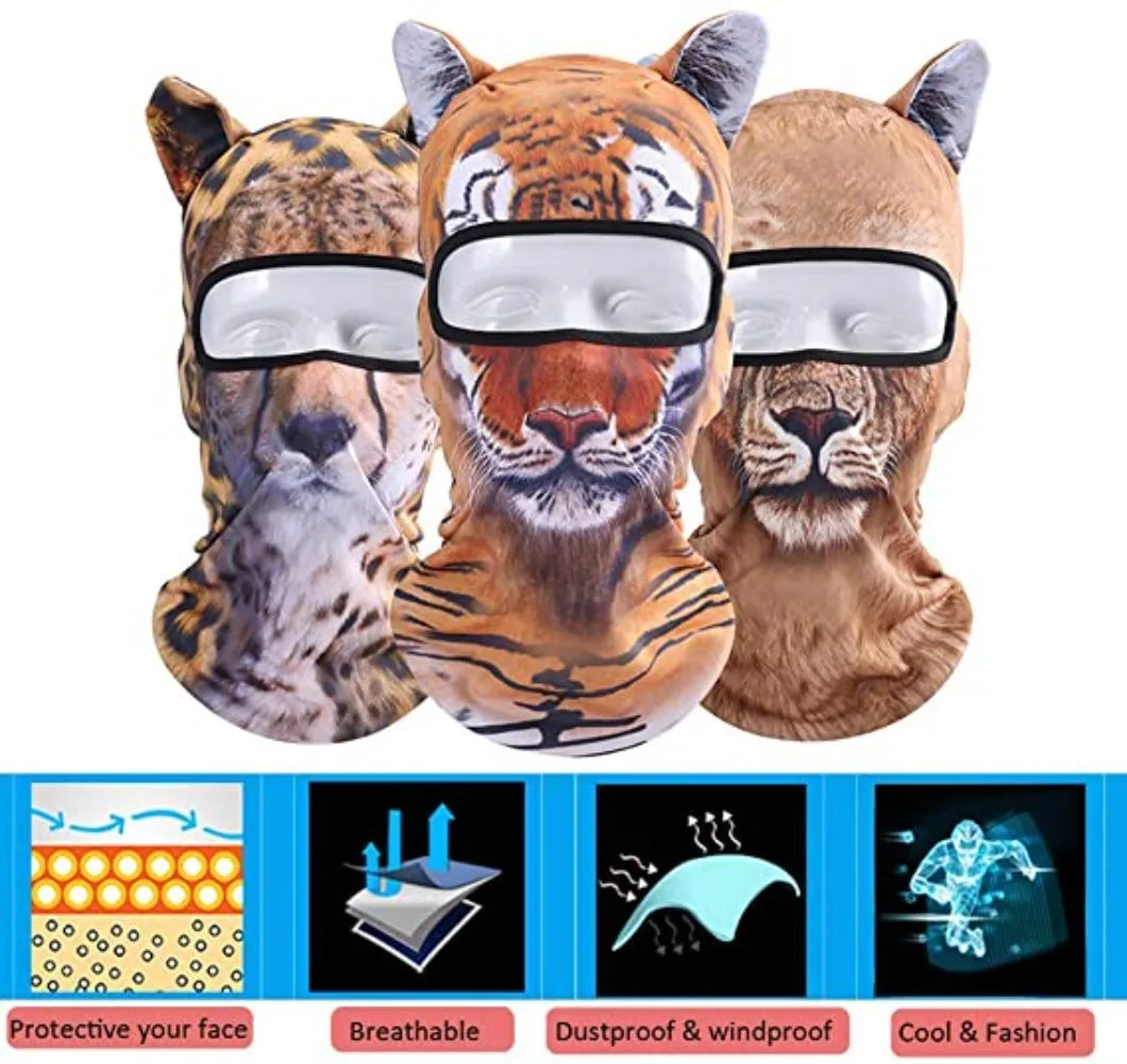 3D Animal Balaclava Ski Hats Party Cat Dog Funny mask.