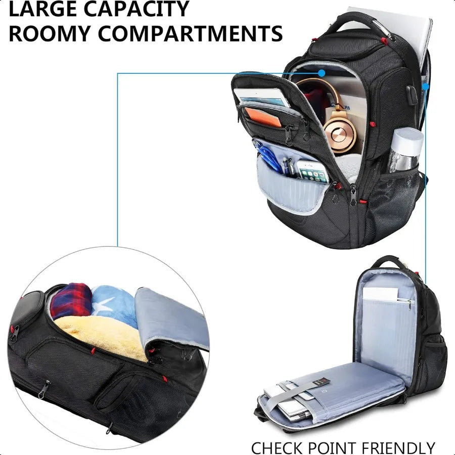 Laptop Backpack 17.3 inch XL Computer Backpack WaterRepellent.