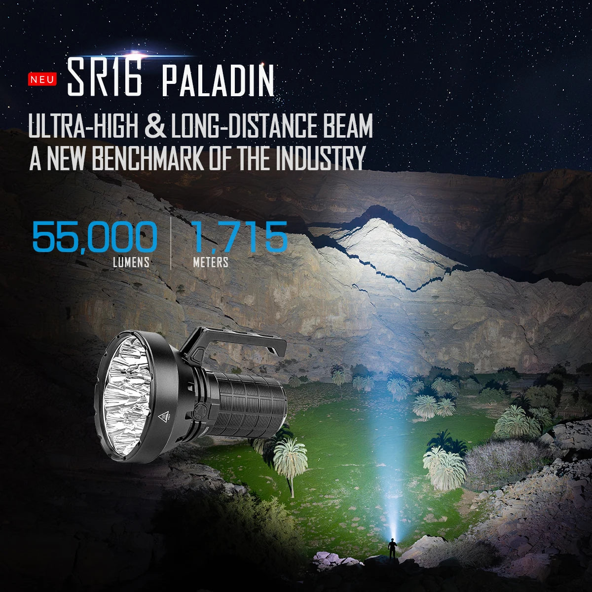 IMALENT SR16 Tactical Flashlight 55000 Lumen Super Bright