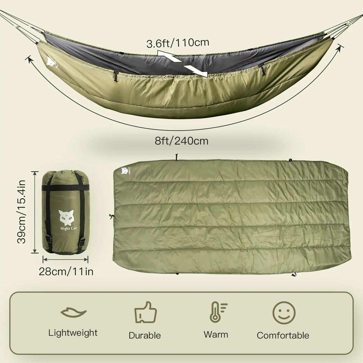 Night Cat Hammock Underquilts Sleeping Bag