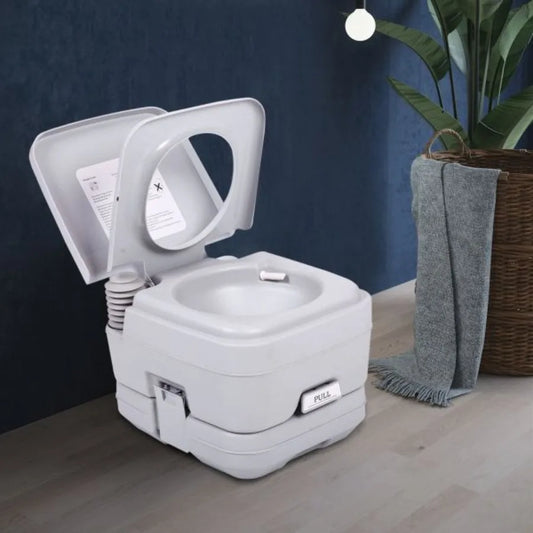 Lightweight Portable Toilet 2.6 Gallon Flushable Camping Toilet.