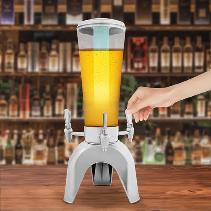 3-Tap LED Beer Dispenser with Built-in Ice Container, 3 Faucets.
