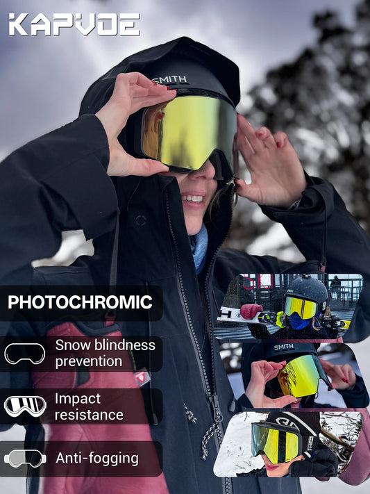 Outdoor Photochromic Ski Goggles Breathable HD