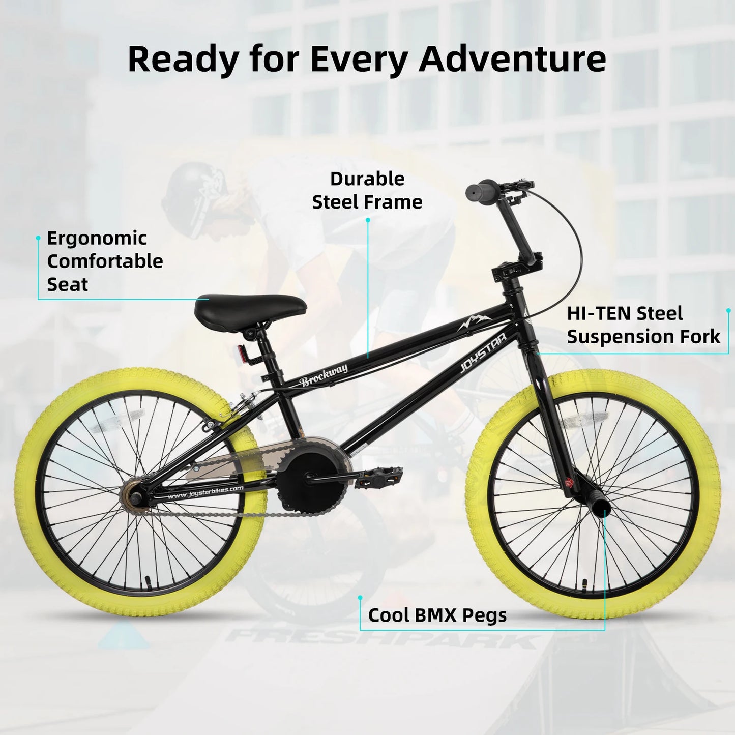 JOYSTAR Brockway Freestyle Kids BMX Bikes Kids Bicycles for 6-14 Years