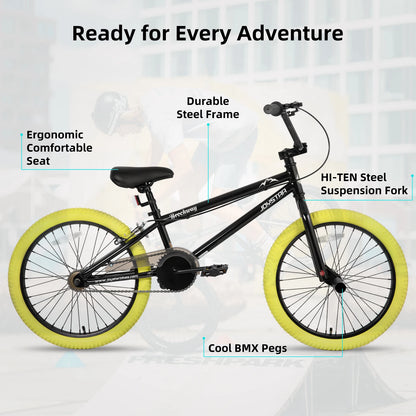 JOYSTAR Brockway Freestyle Kids BMX Bikes Kids Bicycles for 6-14 Years