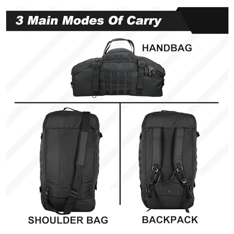 45L Large Capacity Durable 3-in-1 Duffle Backpack