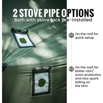 Hammock Hot Tent with Stove Jack - Spacious Versatile Wall Tent with Snow Skirt