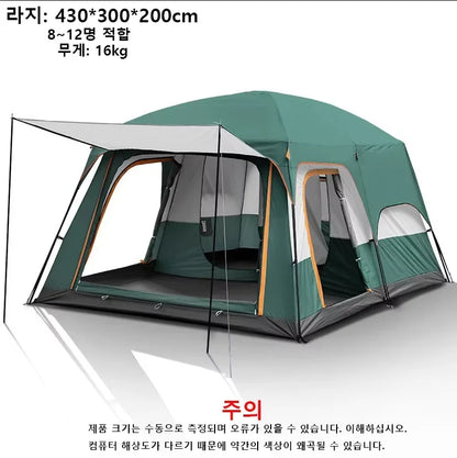 Upgraded 4 Season Camping Tent 3-12 Person Waterproof Windproof Double Layer