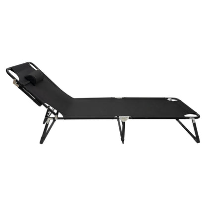 Black Portable Folding Camping Cot.