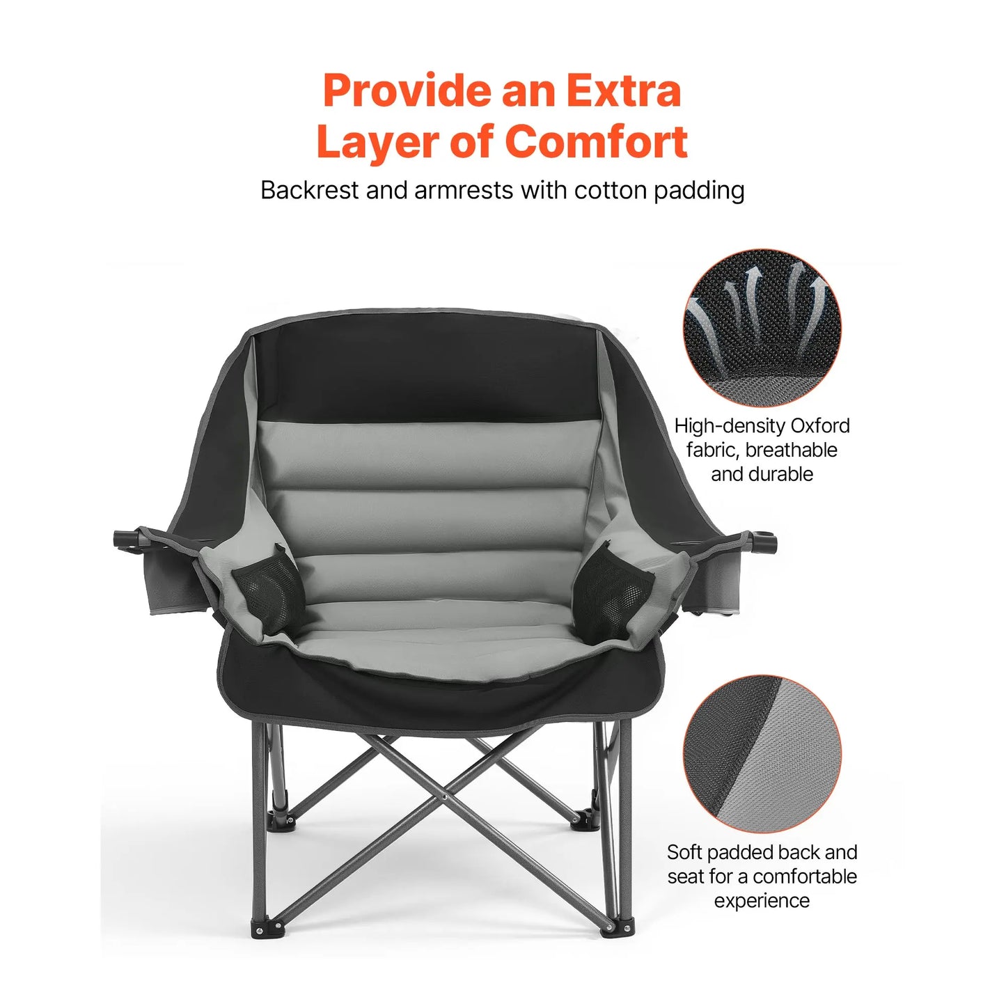 SucceBuy Oversized Camping Chairs 450lbs Heavy Duty