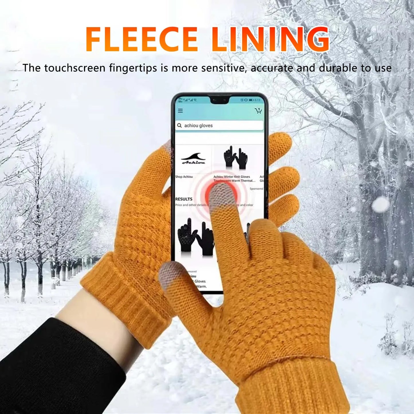 Touch Screen Cold Weather Gloves For Cycling Running Driving Hiking.