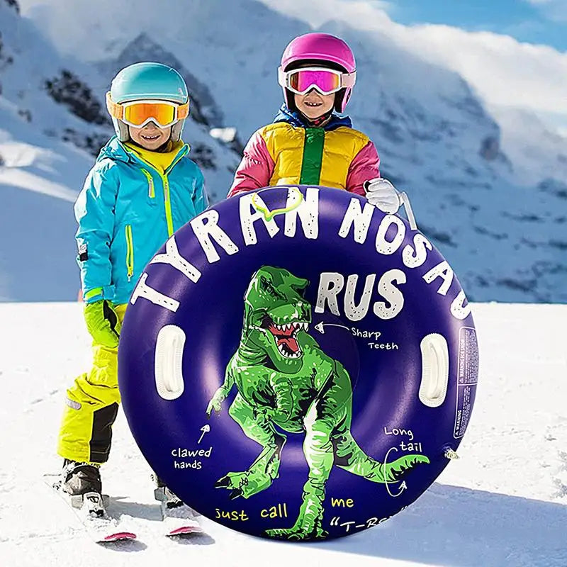 Snow Tubes For Kids ,Winter, Inflatable Dinosaur Snow Sled