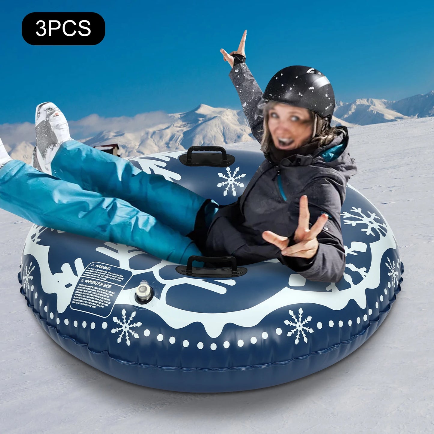 Three 40 inch Inflatable Snow Sleds