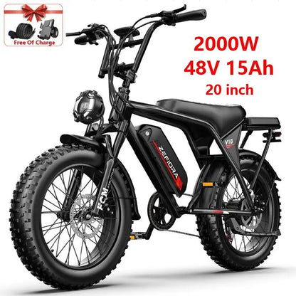 14 20 inch Electric fat bike 1000w 2000w 30-50MPH 30-60Miles Adjustable front brake