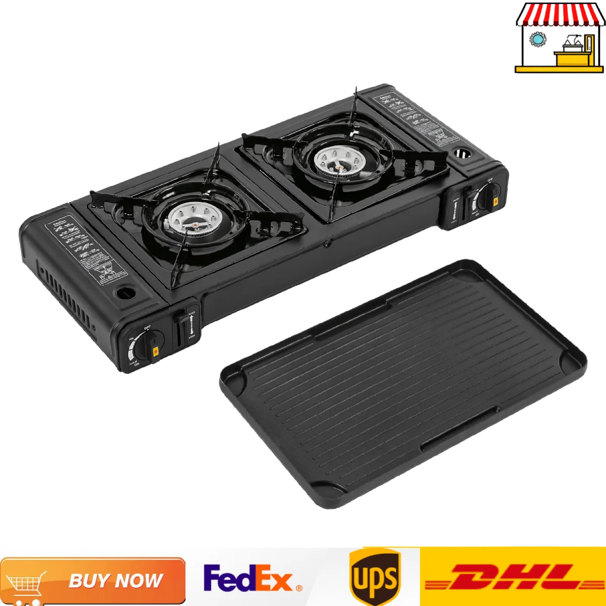 Butane Gas Camping Stove 3924, Portable Outdoor Grill, Hiking Trekkin