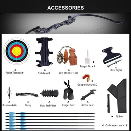 52" Bow and Arrow Set for Adults Archery Recurve Bows For Beginner