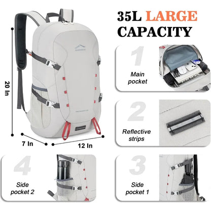 Hiking Backpack Large 35L Travel Backpacks for Men Women Ultra Lightweight Packable Camping Daypack for Outdoor Sports Perfect