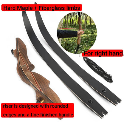 60inch Recurve Split Bow Set 50/60lbs Right Hand  ILF Detachable Wood Riser f
