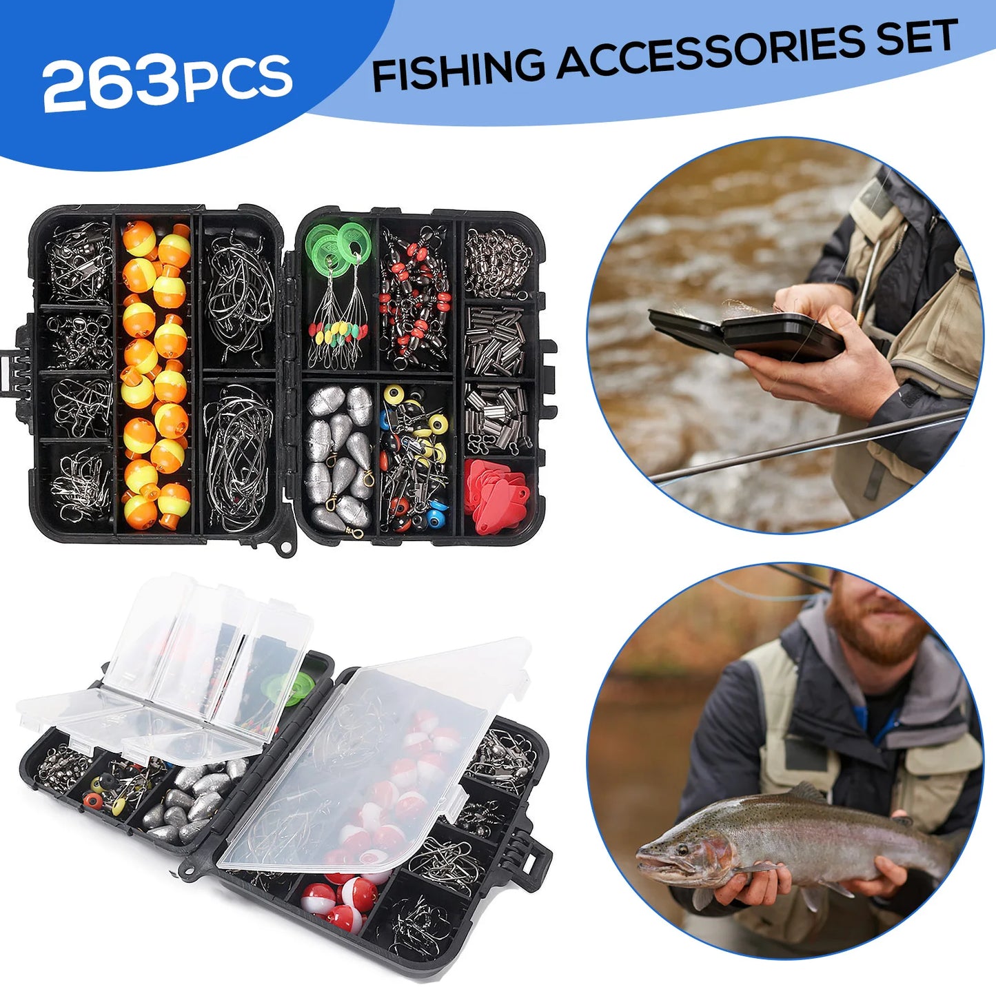 263pcs Fishing Tackle Box