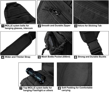 Men Tactical Shoulder Bag Sling Chest Pack