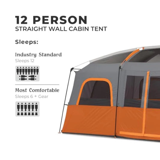 Tent for Family Camping | 12 Person Large Multi Room Cabin