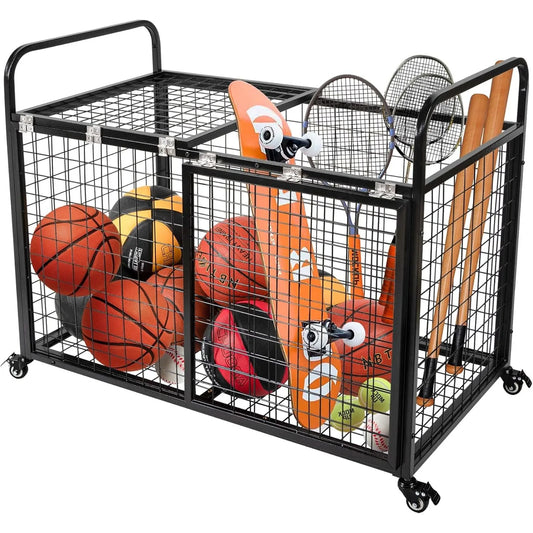 Extra Large Ball Cart Storage for Garage, Optional DividerExtra.