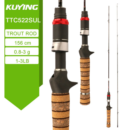 KUYING TETON L UL SUL 5'2" 6' 6'3" 6'4"6'2" 6'6" Fishing Rod Lure Cane Spinning, Casting