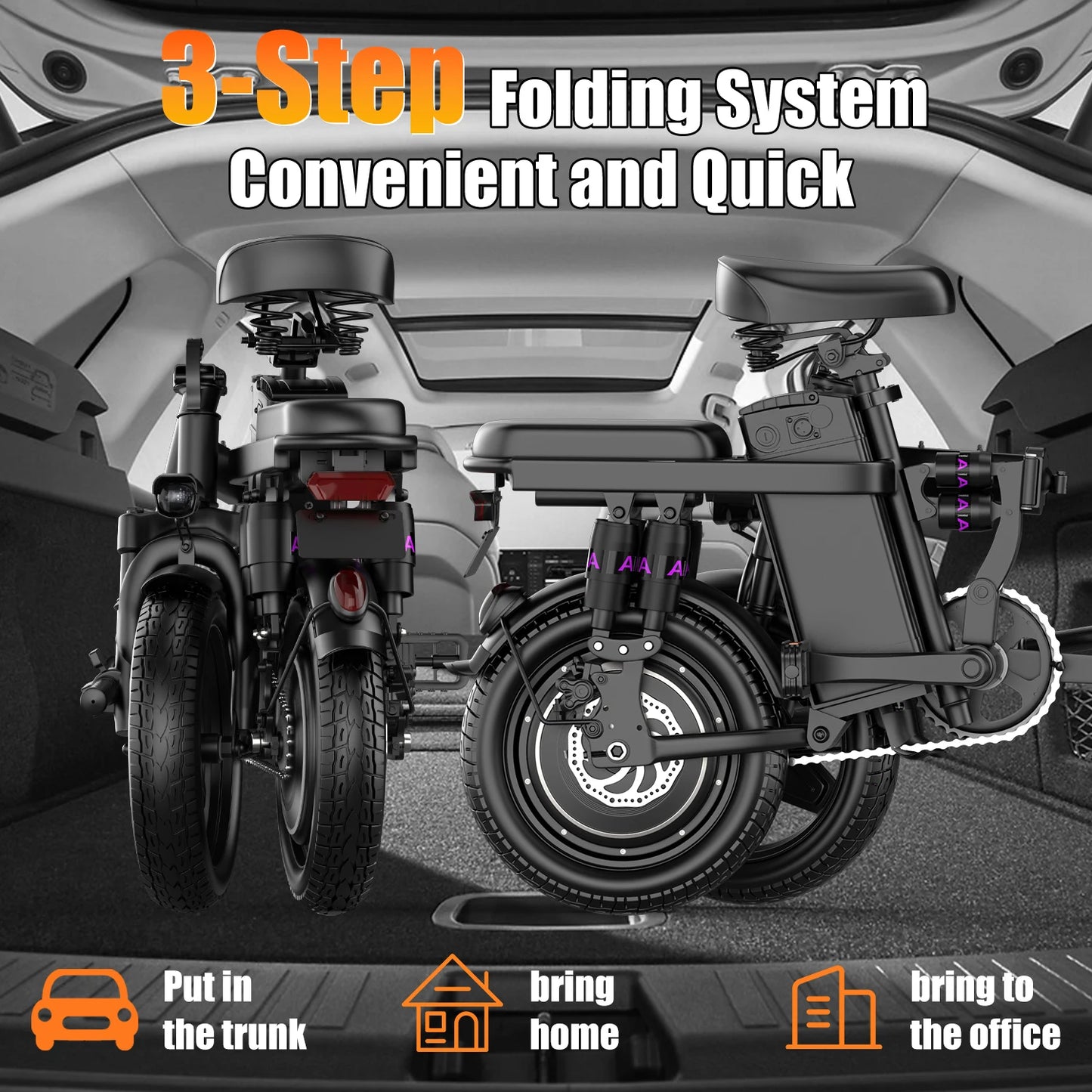500W Adult Electric Bike, 300lbs Weight-bearing Capacity, 48V15Ah E-BIKE, Multiple Shock Absorbers, for Heavy Weight Population