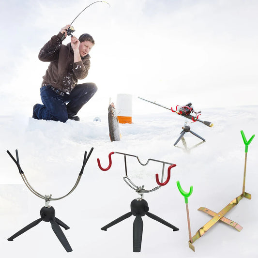 Portable Ice Fishing Rod Holder Double-Head