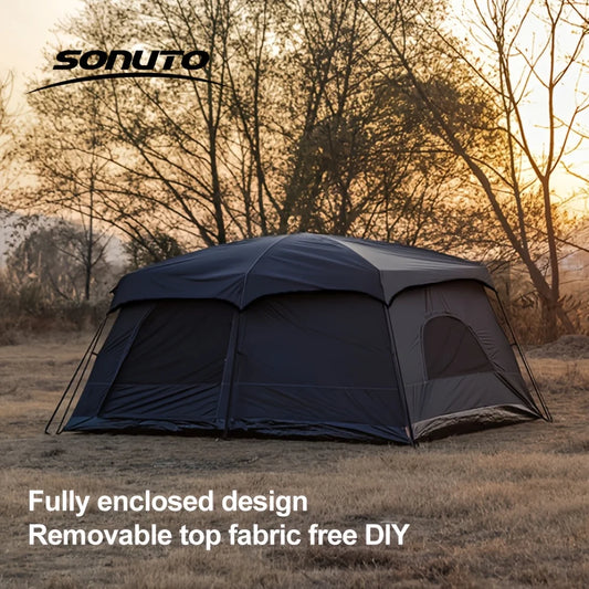 Family Camping Tent 8-12 Person 2 Room with Mosquito Net Sun Roof Instant Pop Up